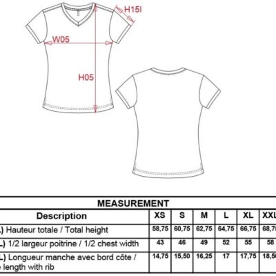 Damen Piqué V-Ausschnitt T-Shirt Kariban | K 394 Grössentabelle Damen Piqué V-Ausschnitt T-Shirt Kariban | K 394 Grössentabelle