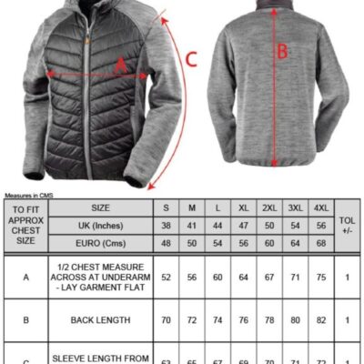 Hybrid Strickfleece Jacke "Elevator" Result Work-Guard | R 314X Grössentabelle Hybrid Strickfleece Jacke "Elevator" Result Work-Guard | R 314X Grössentabelle