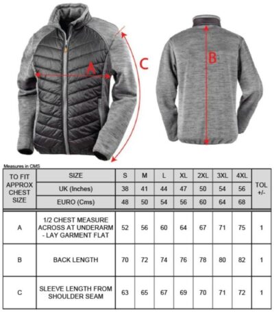 Hybrid Strickfleece Jacke "Elevator" Result Work-Guard | R 314X Grössentabelle Hybrid Strickfleece Jacke "Elevator" Result Work-Guard | R 314X Grössentabelle