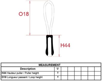 4 Reißverschluss Anhänger Kariban | K 851 Grössentabelle