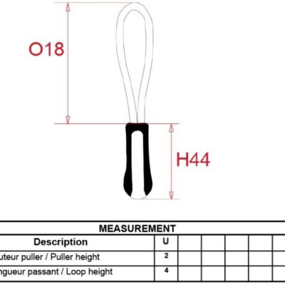 4 Reißverschluss Anhänger Kariban | K 851 Grössentabelle
