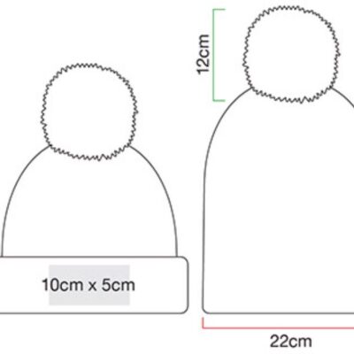 Melange Strickmütze mit Pompon Beechfield | B 480 Grössentabelle