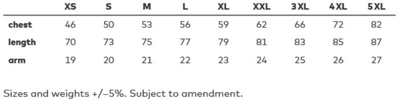 Unisex Kontrast Workwear T-Shirt - EXCD Promodoro | 3590 Grössentabelle