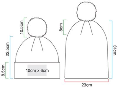 Strickmütze mit Streifen "Fan" Beechfield | B 474R Grössentabelle