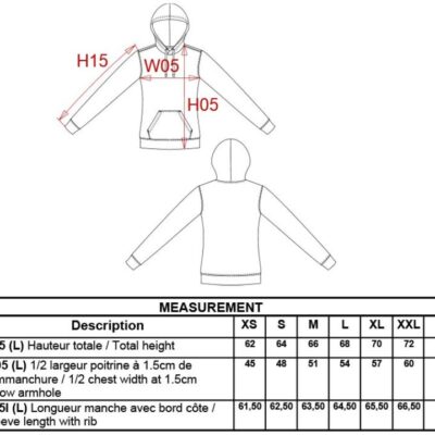 Damen Kontrast Kapuzen Sweater Kariban | K 465 Grössentabelle Damen Kontrast Kapuzen Sweater Kariban | K 465 Grössentabelle