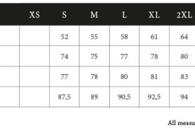 Oxford Hemd "Perfect" langarm Tee Jays | TJ 4000 Grössentabelle