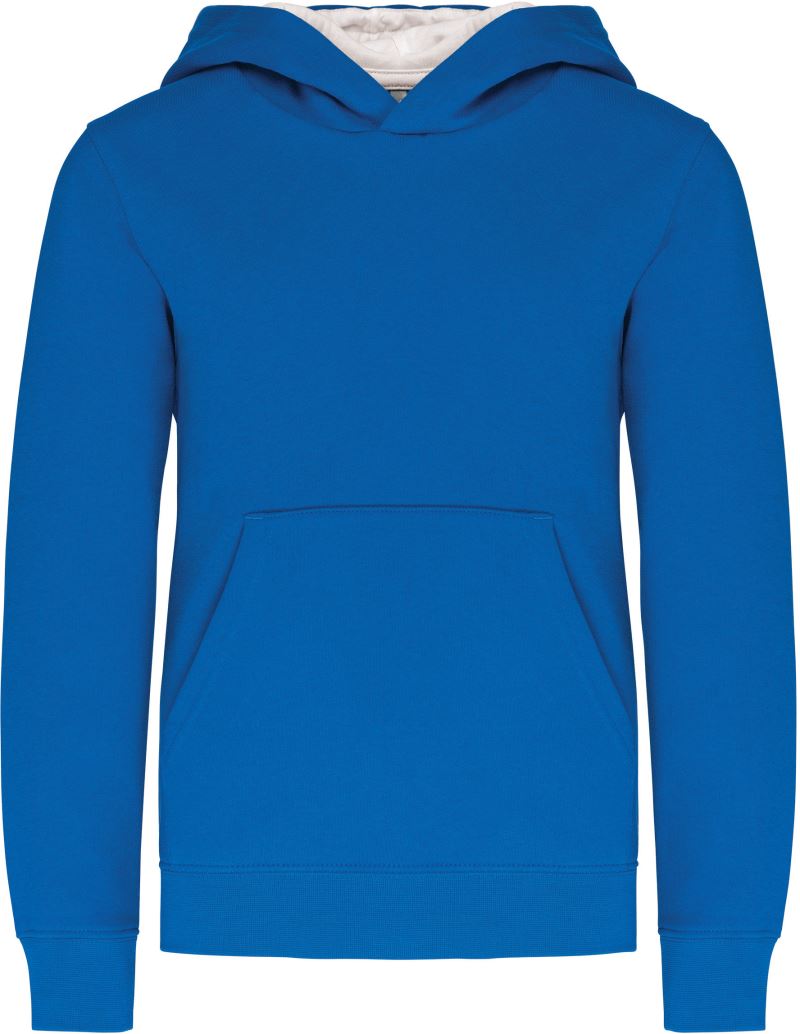 Kinder Kontrast Kapuzen Sweater Kariban | K 453