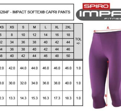 Damen Capri Hose Spiro | S 284F Grössentabelle