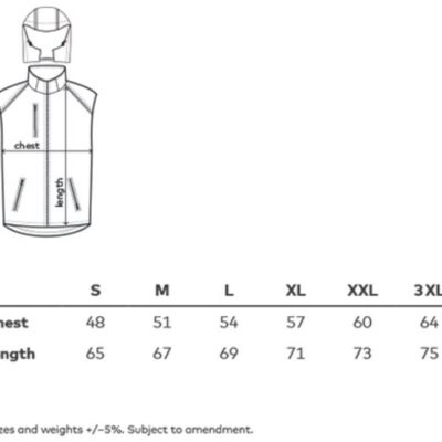 Damen 3-Lagen Softshell Bodywarmer Promodoro | 7845 Grössentabelle Damen 3-Lagen Softshell Bodywarmer Promodoro | 7845 Grössentabelle