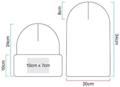 Strickmütze mit Streifen und Umschlag Beechfield | B 39R Grössentabelle