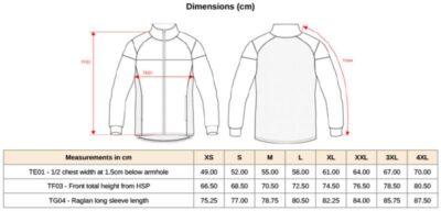 Trainingsjacke "Premium" Kariban ProAct | PA 392 Grössentabelle Trainingsjacke "Premium" Kariban ProAct | PA 392 Grössentabelle
