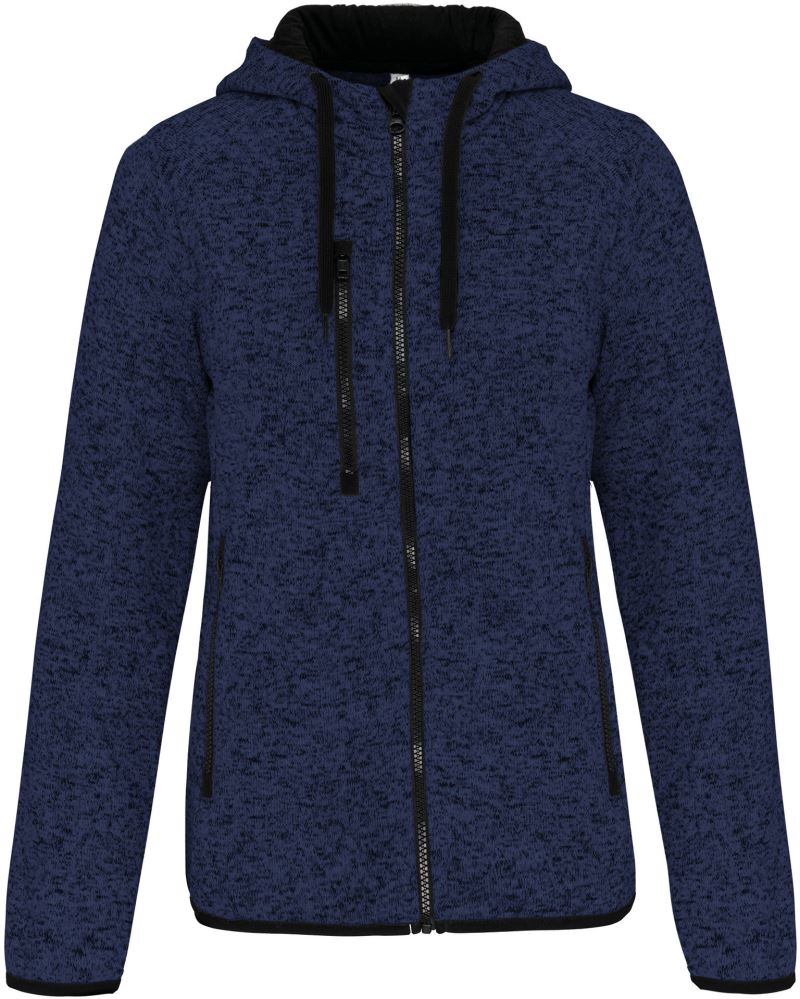 Damen Melange Kapuzen Strickfleece Jacke Kariban ProAct | PA 366