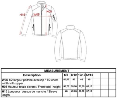 Kinder 3-Lagen Softshell Jacke Kariban | K 402 Grössentabelle Kinder 3-Lagen Softshell Jacke Kariban | K 402 Grössentabelle