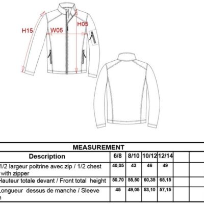 Kinder 3-Lagen Softshell Jacke Kariban | K 402 Grössentabelle Kinder 3-Lagen Softshell Jacke Kariban | K 402 Grössentabelle
