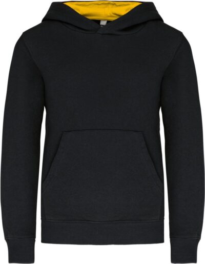 Kinder Kontrast Kapuzen Sweater Kariban | K 453