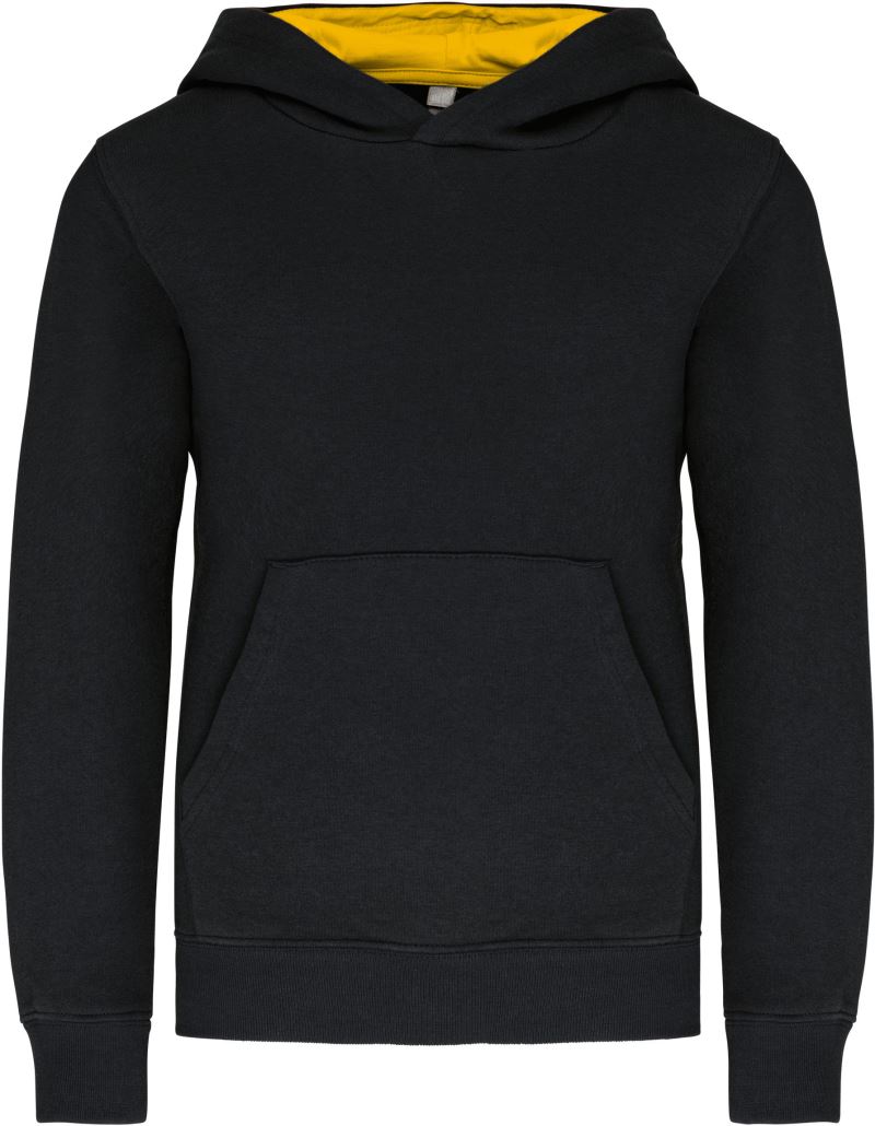 Kinder Kontrast Kapuzen Sweater Kariban | K 453