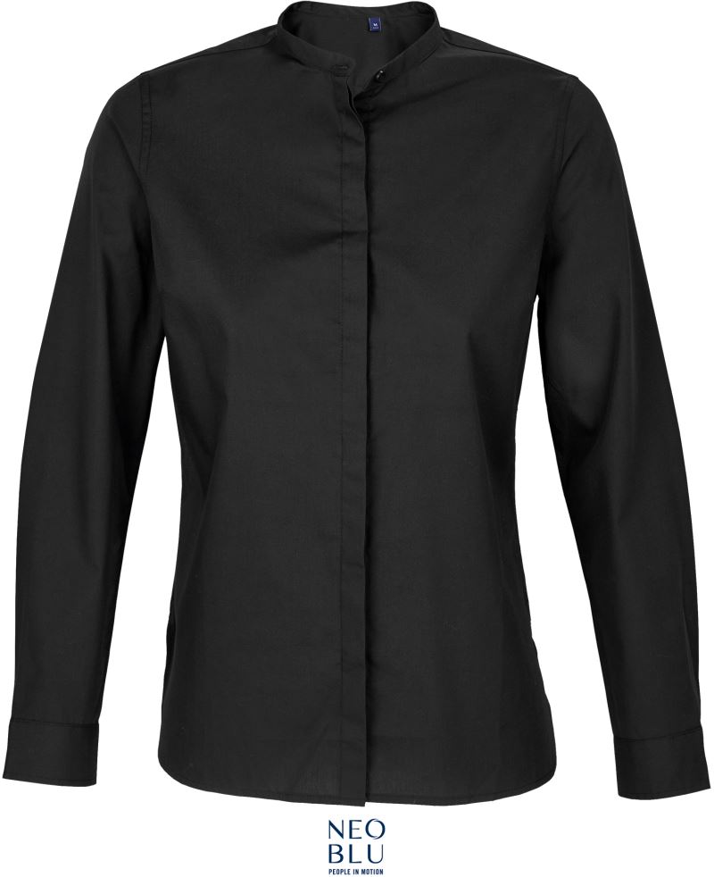 Popeline Bluse mit Maokragen langarm NEOBLU | Bart Women