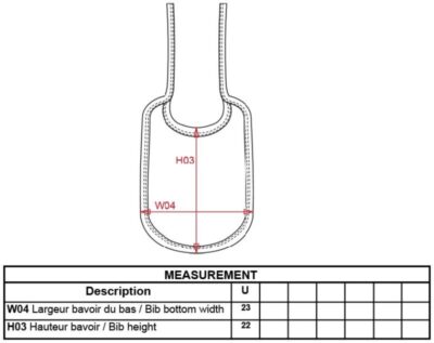 Baby Wende Lätzchen Kariban | K 832 Grössentabelle