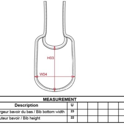 Baby Wende Lätzchen Kariban | K 832 Grössentabelle