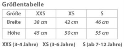 Kinder Funktionsweste Korntex | KW – Aarhus Grössentabelle