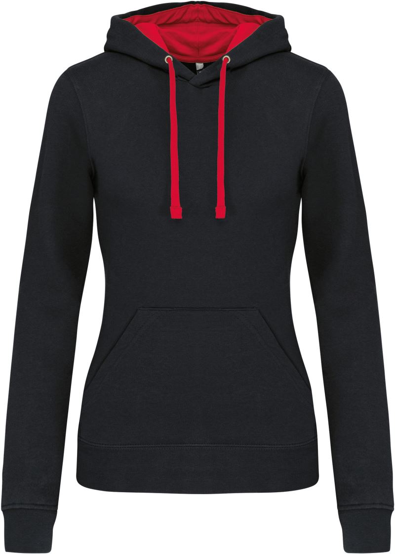 Damen Kontrast Kapuzen Sweater Kariban | K 465