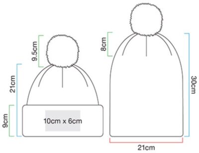 Wasserabweisende Strickmütze mit Pompon Beechfield | B 502 Grössentabelle Wasserabweisende Strickmütze mit Pompon Beechfield | B 502 Grössentabelle