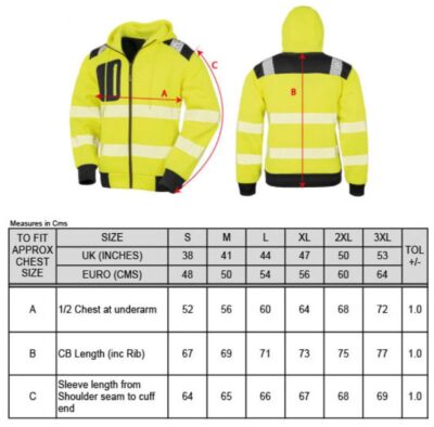 Sicherheits Kapuzen Sweatjacke Result Recycled | R 503X