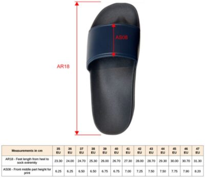 Badesandalen Kariban ProAct | PA 970 (35-44) Grössentabelle