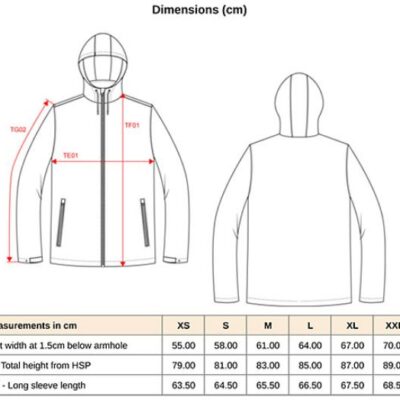 Unisex Kapuzen Windbreaker Kariban | K 6153 Grössentabelle Unisex Kapuzen Windbreaker Kariban | K 6153 Grössentabelle