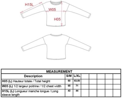 Damen Oversize Sweater Kariban | K 471 Grössentabelle Damen Oversize Sweater Kariban | K 471 Grössentabelle