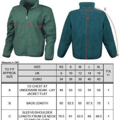 Damen 3-Lagen Softshell Jacke "Osaka" Result | R 131F Grössentabelle Damen 3-Lagen Softshell Jacke "Osaka" Result | R 131F Grössentabelle