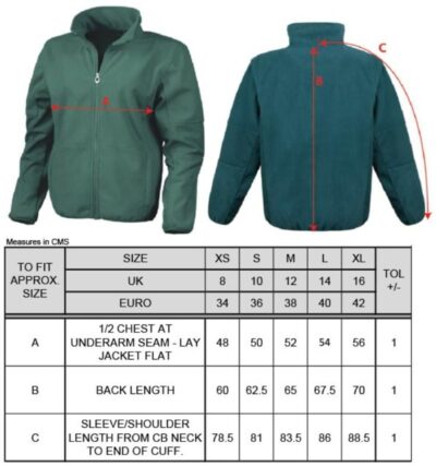 Damen 3-Lagen Softshell Jacke "Osaka" Result | R 131F Grössentabelle Damen 3-Lagen Softshell Jacke "Osaka" Result | R 131F Grössentabelle