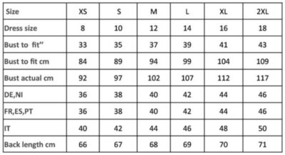 Oxford Bluse Streifen langarm Premier | PR 338 Grössentabelle