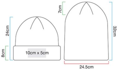 Strickmütze "Colour Pop" Beechfield | B 396R Grössentabelle