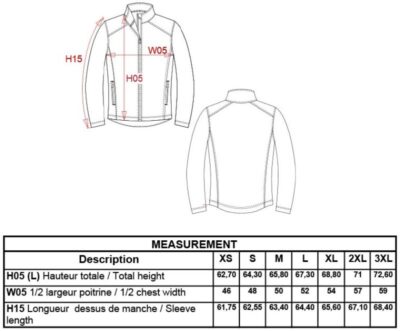 Damen 2-Lagen Softshell Jacke Kariban | K 425 Grössentabelle Damen 2-Lagen Softshell Jacke Kariban | K 425 Grössentabelle