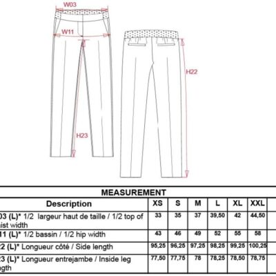 Damen Anzughose Kariban | K 731 Grössentabelle Damen Anzughose Kariban | K 731 Grössentabelle
