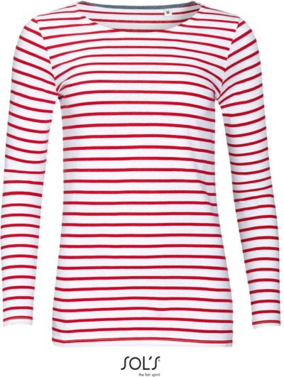 Damen T-Shirt langarm gestreift SOL'S | Marine Women