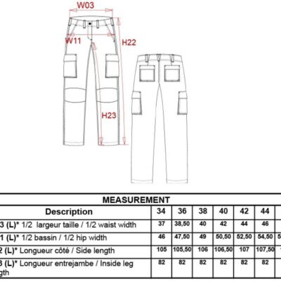 Damen Hose Kariban | K 746 Grössentabelle Damen Hose Kariban | K 746 Grössentabelle
