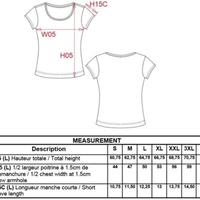 Damen T-Shirt Kariban | K 384 Grössentabelle