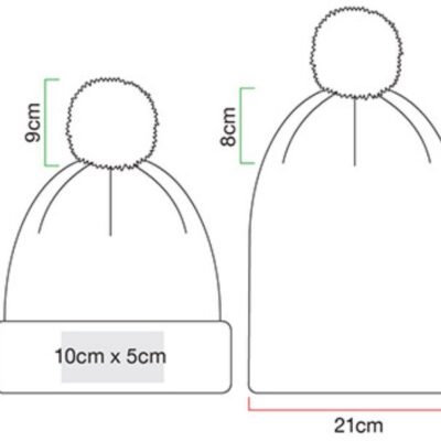 2-farbige Strickmütze mit Pompon Beechfield | B 451 Grössentabelle