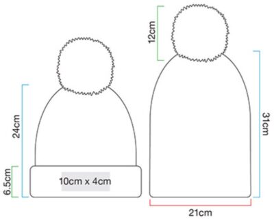 Strickmütze "Ombré" Beechfield | B 459 Grössentabelle