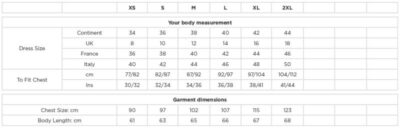 Twill Bluse langarm Russell | 916F Grössentabelle