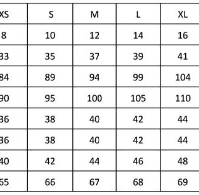 Popeline Stretch Bluse kurzarm Premier | PR 346 Grössentabelle