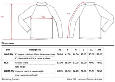 Sport Shirt langarm Kariban ProAct | PA 4017 Grössentabelle Sport Shirt langarm Kariban ProAct | PA 4017 Grössentabelle