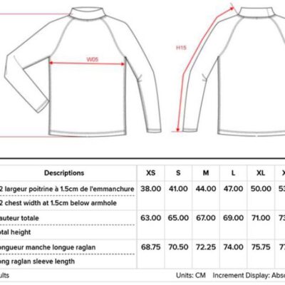 Sport Shirt langarm Kariban ProAct | PA 4017 Grössentabelle Sport Shirt langarm Kariban ProAct | PA 4017 Grössentabelle