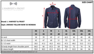 Twill Bluse langarm J. Harvest & Frost | YB 50 Regular Women Grössentabelle Twill Bluse langarm J. Harvest & Frost | YB 50 Regular Women Grössentabelle