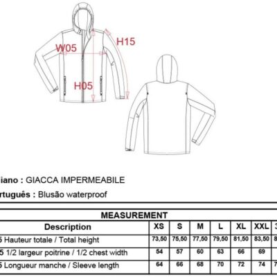 Wasserdichte Jacke Kariban | K 6104 Grössentabelle Wasserdichte Jacke Kariban | K 6104 Grössentabelle