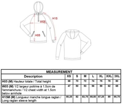 Kapuzen Sport Sweatshirt mit 1/4 Zip Kariban ProAct | PA 360 Grössentabelle Kapuzen Sport Sweatshirt mit 1/4 Zip Kariban ProAct | PA 360 Grössentabelle