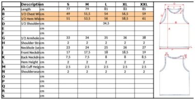 Mesh Tanktop Build your Brand | BY 009 Grössentabelle