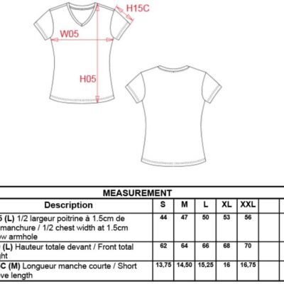 Damen V-Ausschnitt Stretch T-Shirt Kariban | K 3015 Grössentabelle